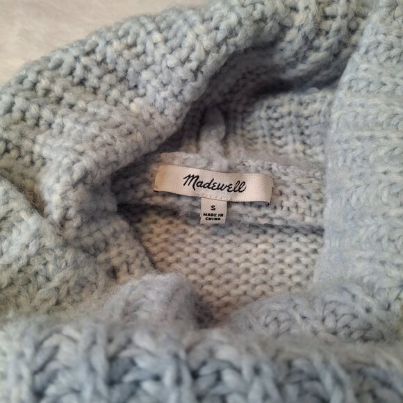 Madewell Cable Turtleneck Sweater Sz S Crop Chunky Preppy Boho Somervell - Picture 8 of 11